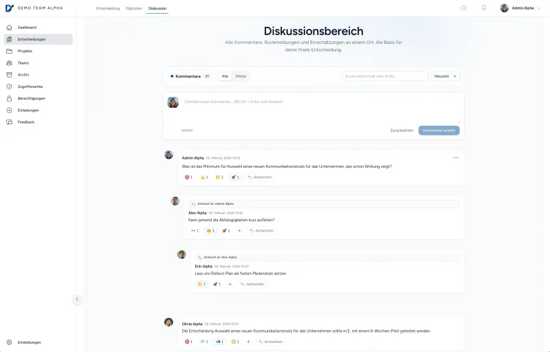 Für Teams, die Entscheidungen nicht dem Zufall überlassen