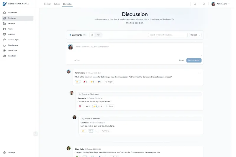 For teams in companies that decide together
