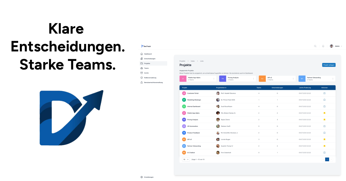 DecTrack - Team Decision-Making Software for Companies